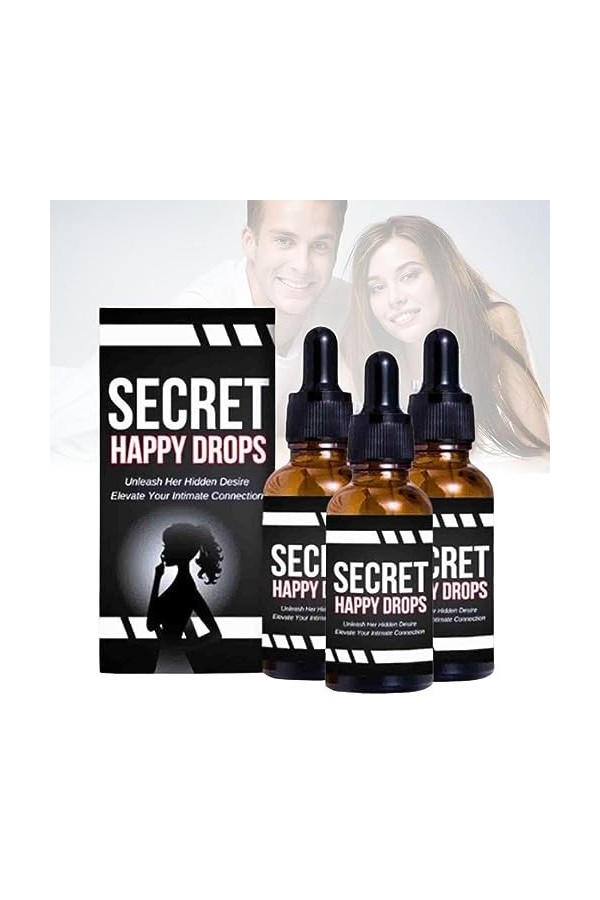 PleasurePeak Gouttes orales Secret Happy Gouttes pour femme, augmentant la sensibilité et le plaisir, augmenter les niveaux d