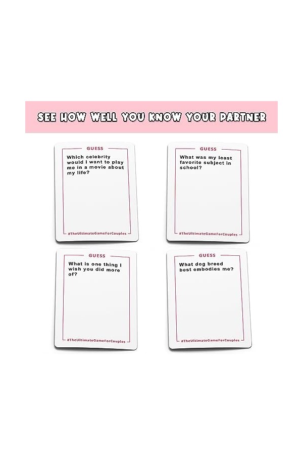 The Ultimate Game for Couples - Excellentes conversations et défis amusants pour un rendez-vous amoureux - Cadeau romantique 