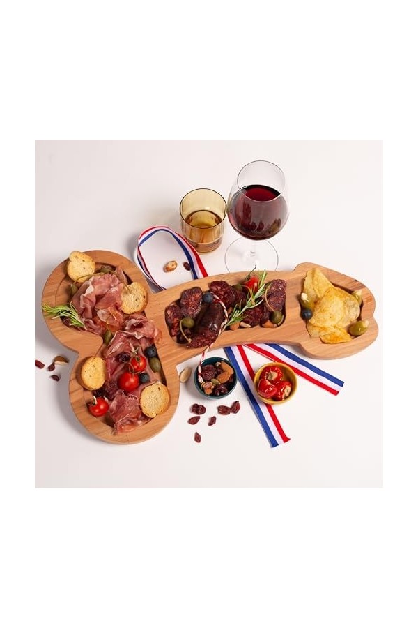 Le Pénis Français - LA VRAIE Planche Apéro XXL z*z* 47 cm – Bois de qualité supérieure - Fabriquée à la main, sur commande et