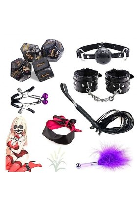 DSJ Ha-Ndcǘffs Ceinture En Cuir Sĕxy Bar Drinking Game Bachelorette Party Dice Toys For Women Couples