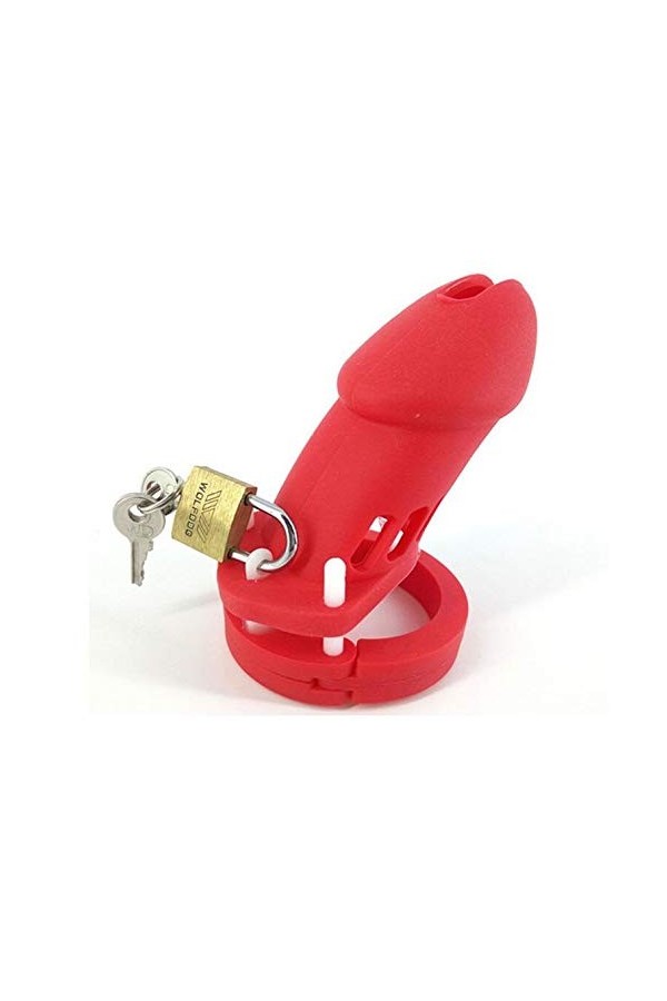 Cage fixe en silicone rouge cage étanche conception antivol un ensemble de 5 tailles -371