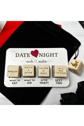 MIGEDY Drôle de Chose Date Night Jeu de dés en Bois for Les Couples, dés de Couple réutilisables en Bois, Cadeaux drôles de d