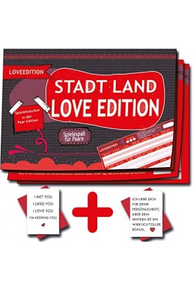 Kartenversand24 Ville Pays Love Couple Jeu Valentine Cadeau Anniversaire Cadeaux pour lui Cadeau Ami Baiser Joker Jeux pour C