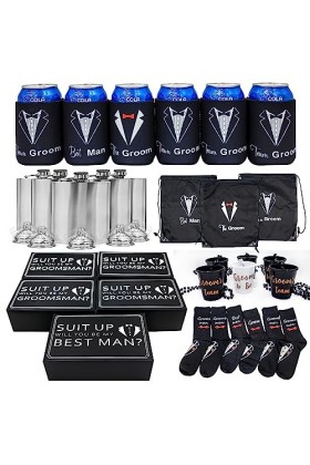 Sai Creations Lot de 6 paquets de 35 pièces pour garçons dhonneur