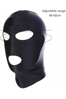 Cagoule respirante Coiffure complète Costumes de scène Roleplay（2PCS Noir）