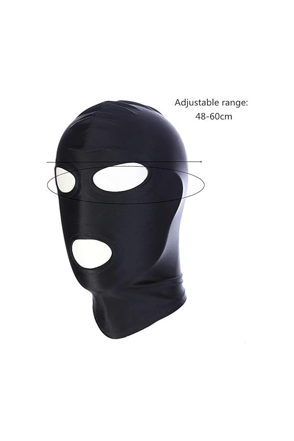 Cagoule respirante Coiffure complète Costumes de scène Roleplay（2PCS Noir）