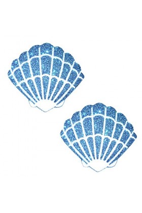 Neva Nude Under the Sea Nipztix Cache-tétons adhésifs de qualité médicale, imperméables, fabriqués aux États-Unis, Bowee Bleu