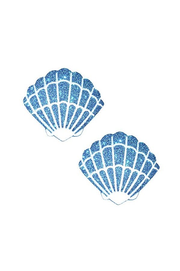 Neva Nude Under the Sea Nipztix Cache-tétons adhésifs de qualité médicale, imperméables, fabriqués aux États-Unis, Bowee Bleu