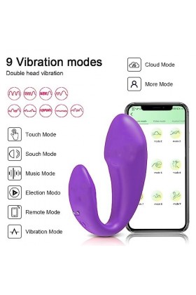 Mini Oeuf Vibro Connecté Telephone Silicone Masseurs, Oeuf Vibrant Femme Sans Fil Dǐscret Vibromasseurs Feminin Application, 