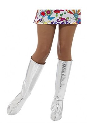 Smiffys Couvre-bottes GoGo, argenté