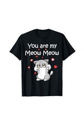 Cat Meow Couples amoureux Preuve damour Saint-Valentin T-Shirt