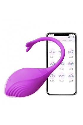 Mini Víbrômạśśeur Fëmme Sans Fil Oëụf Vîbrant Cónnecté Tëlephone Vîbroṃaśśeụrs Fëminin à Distánce Blüetoòth App Còntrôle Ŝẹx