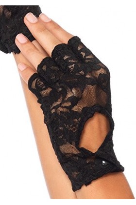 Leg Avenue- Lace Keyhole 2724 Mitaines Dentelle Noir Taille Unique EUR 34-38, 272422001, Lot de 1 