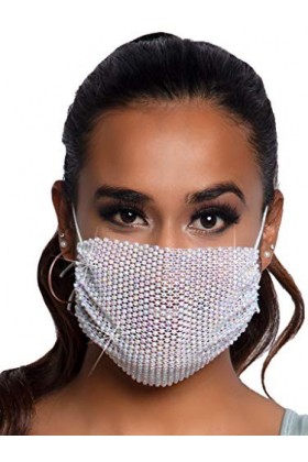 Leg Avenue Masque Harlow avec strass, Taille Unique Blanc M1006 00222