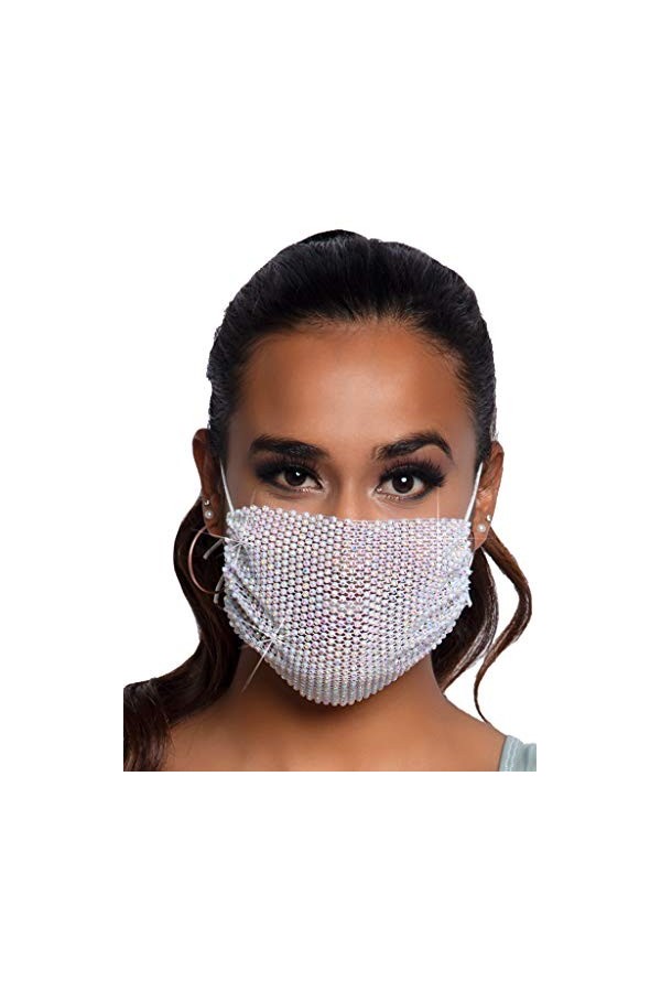 Leg Avenue Masque Harlow avec strass, Taille Unique Blanc M1006 00222