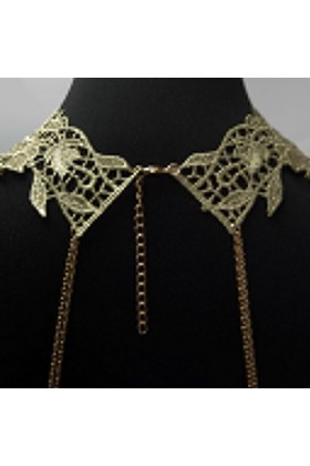 Bobury Femmes Lace Hollow Flower Collar Body Chaînes avec des Glands Multicouches