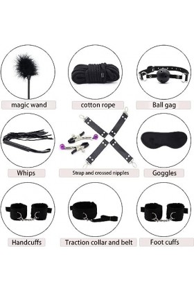 DYNLAB ??? ??????? Costume 10 Pièces En Nylon Noir Silent Night Phantom, Montrant Le Mystère Et Le Côté Sexy