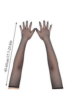 FEER Femmes personnalité haute élasticité Net maille mince Cosplay Sexy Transparent scène Performance gants doux