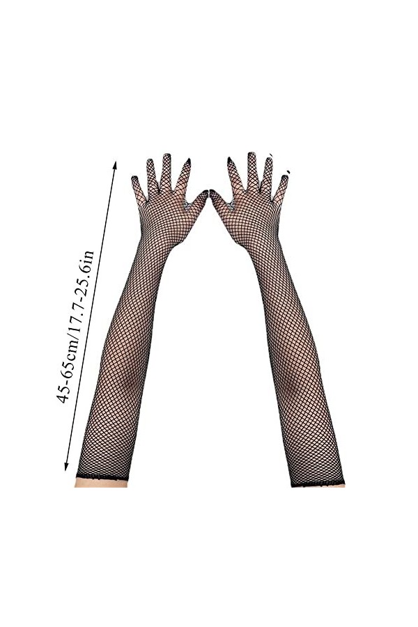 FEER Femmes personnalité haute élasticité Net maille mince Cosplay Sexy Transparent scène Performance gants doux