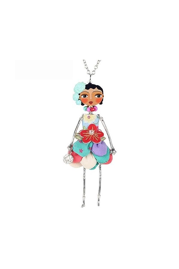 NELLN Collier tissu fait main robe alliage poupée collier pendentif Collier Chaîne Femmes bijoux populaires