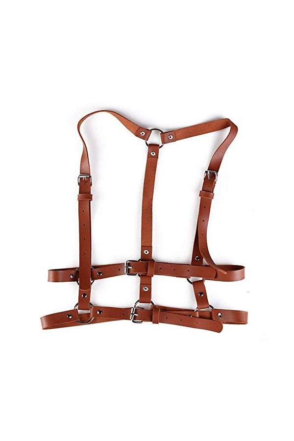 Body chain Ceinture de harnais de poitrine réglable en simili cuir brillant pour femmes avec anneaux toriques ceinture de cei