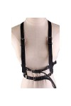 Body chain Ceinture de harnais de poitrine réglable en simili cuir brillant pour femmes avec anneaux toriques ceinture de cei