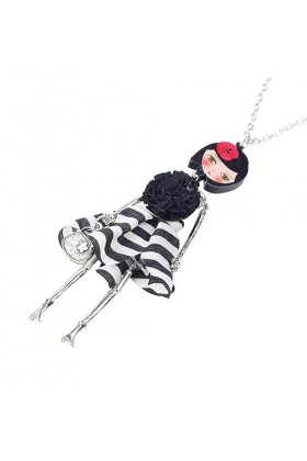 NELLN Collier fil robe poupée fille collier pendentif longue chaîne collier fait main mode femmes bijoux