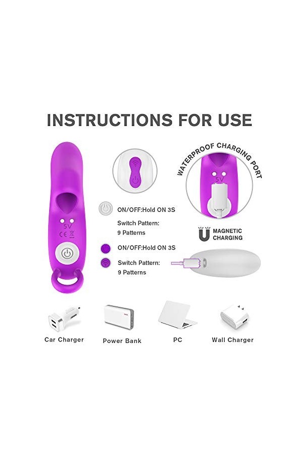 HytTer Døigt Vibrant Śéxuél Masseur Portable Doigt Vibrant Clîtôrîdîen Point G Stimulateur Vibromasseur Doigt Doigt Vi10