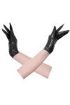 VOIV Gants courts en PVC effet mouillé brillant en cuir PU pour cosplay sexy doigts séparés Danse Performance Luvas Gothique 
