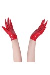 VOIV Gants courts en PVC effet mouillé brillant en cuir PU pour cosplay sexy doigts séparés Danse Performance Luvas Gothique 