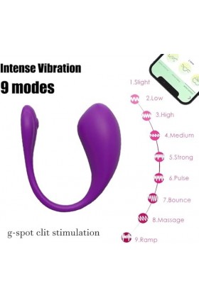 Mini Oeuf Vībrômássēurs Feminin Ďiscrēt Connecté Telephone Applicatiôn, Oeuf Vībrômássëur Telecommande à Distance Bluetooth P