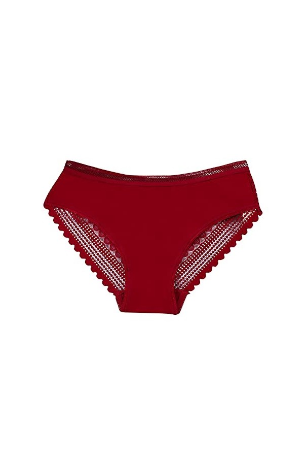 BOTCAM Ice Low Large Sous-vêtements sans bande en dentelle transparente pour femme Lingerie à carreaux, Blanc., M