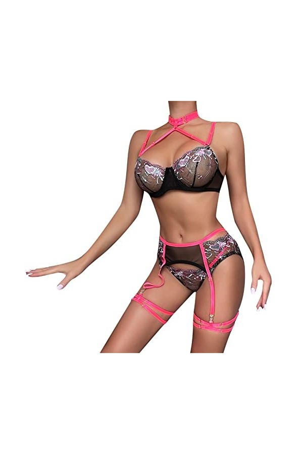 Lingerie sexy pour femme, Noir , XL