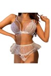 Ensemble lingerie érotique pour femme - Lingerie sexy - Culotte de nuit - Culotte - Sous-vêtements sexy, Blanc., XL