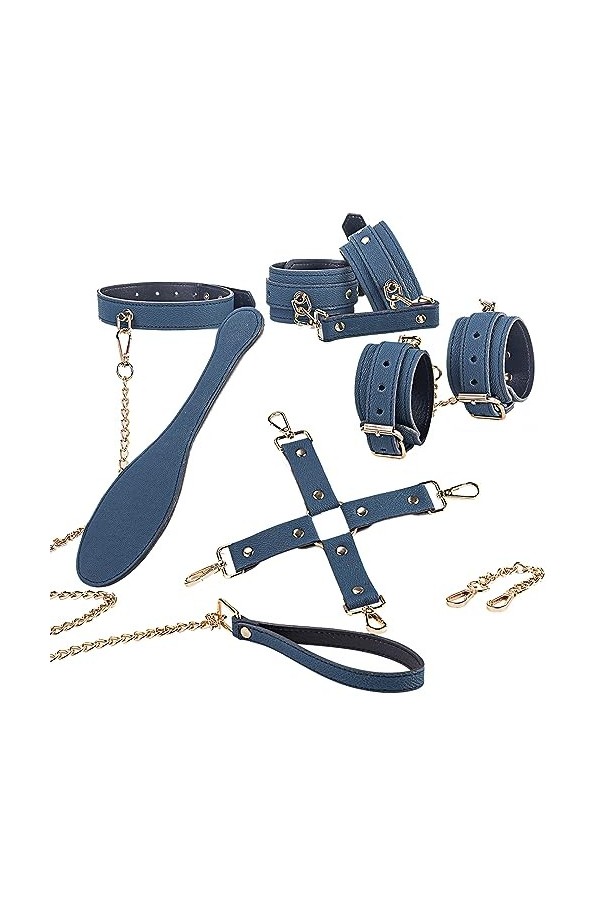 EsHals Sěx Tóyšpöūr Pour Coūṕle Enśēmḃle Set 5 Pièces, Mātière Pu Pórtable Sèsšuãle Cöūple Ceìntūre Sèẋtőyše Cöūṕle Plãîsîr S