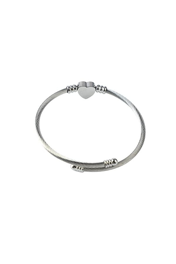 Bracelet de Manchette torsadé, Bracelet de Câble torsadé Robuste en Titane Flexible 2 Pièces pour le Quotidien