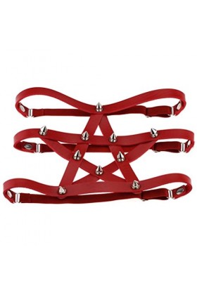 Harajuku Cosplay Anime Sexy Leg Ring Jarretière, Fait à la main Willow Nail Street Hip Hop Dance Bracelet de cheville en cuir