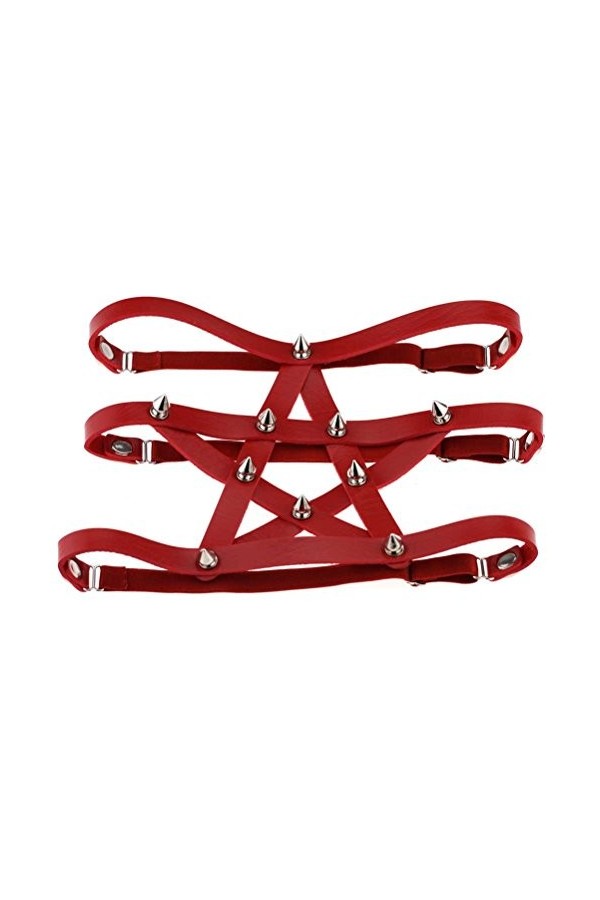 Harajuku Cosplay Anime Sexy Leg Ring Jarretière, Fait à la main Willow Nail Street Hip Hop Dance Bracelet de cheville en cuir