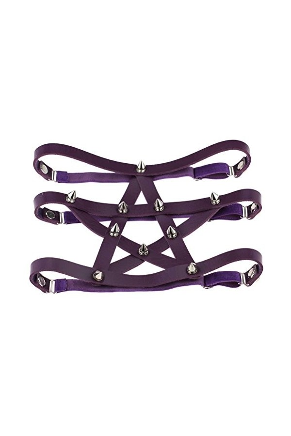 Harajuku Cosplay Anime Sexy Leg Ring Jarretière, Fait à la main Willow Nail Street Hip Hop Dance Bracelet de cheville en cuir