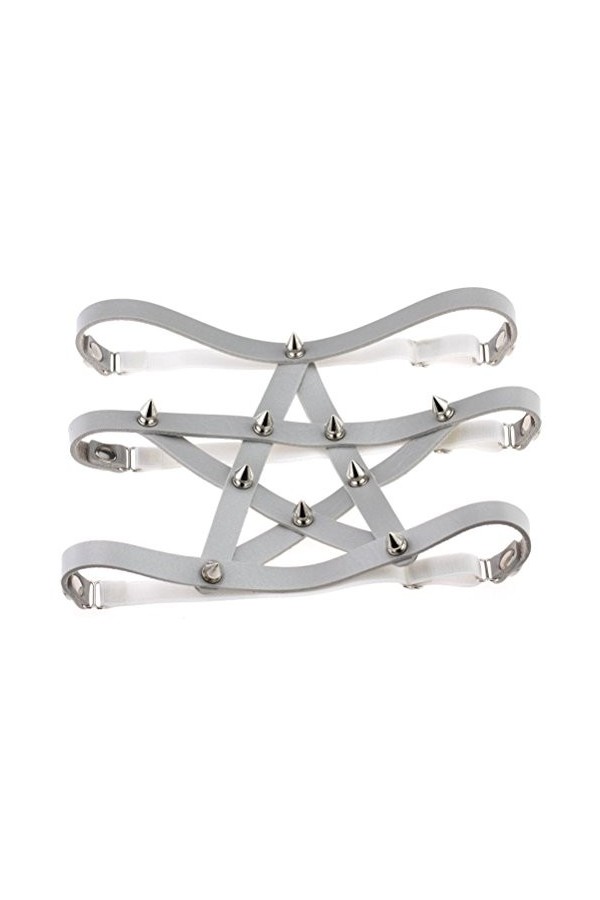 Harajuku Cosplay Anime Sexy Leg Ring Jarretière, Fait à la main Willow Nail Street Hip Hop Dance Bracelet de cheville en cuir