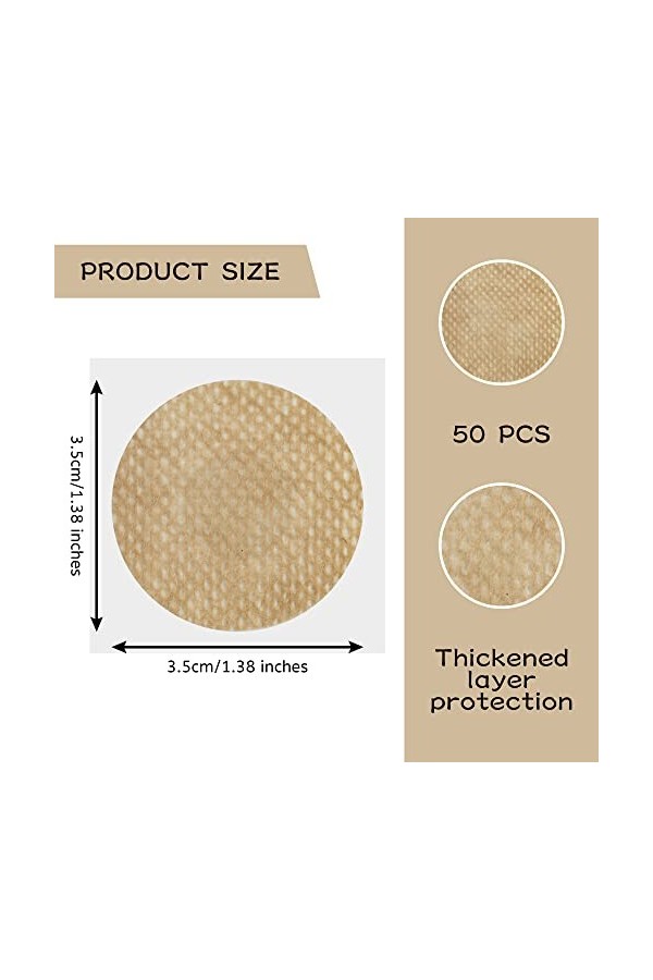 Amviner Lot de 100 cache-tétons pour homme, beige, beige