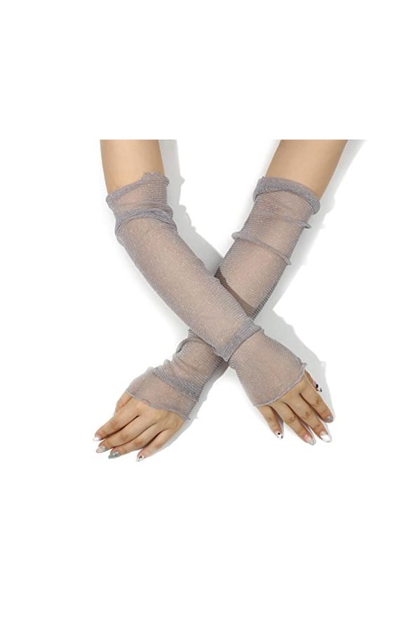 COOKOE Gants sexy en dentelle pour femme - Longue maille - Gothique - Extensibles - Pour mariage et fête de mariage