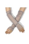COOKOE Gants sexy en dentelle pour femme - Longue maille - Gothique - Extensibles - Pour mariage et fête de mariage