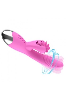 Vibrateurs pour Votre Clitoris et Point G avec Fonction de Poussée Vibrateur Sexuel Rabbit avec Modes de Vibration Puissants，
