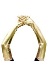 COOKOE Gants longs sexy en cuir PU extensible pour femme - Pour danse punk