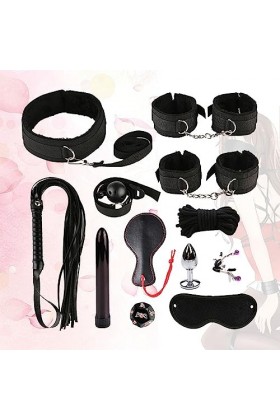 HUNTVE 12 pièces/Ensemble de Produits en Silicone Yoga B-DŚM Nylon pour Couple Accessoires de sẹx
