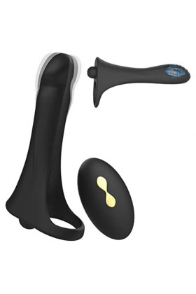 SieHam Anneāu En Silicrond Noir, S?Ừple Avec Télécommande Sans Fil, Étanche Et Rechargeable