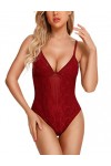 EVELIFE Body Dentelle Femme Lingerie Sexy Coquine Hot Profond V Une Pièce Teddy Lingerie Sous-Vêtements Entrejambe à Pression