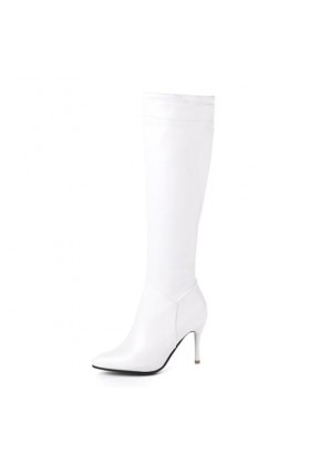 WOkismD 8CM / 3.14IN Automne Et Hiver Bout Pointu Super Haut Talon Genou-Haute Bottes Droite Haut Côté Zipper Stiletto Talon 