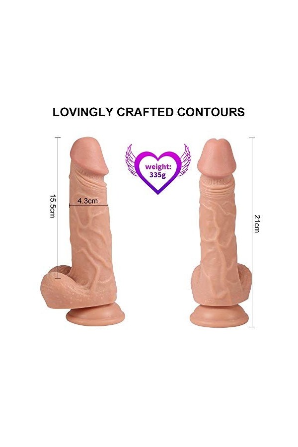 YUEGOO Cô?Șộlạdôr Vībrādőr de Silicô?ạ P?Ra de D?Ble Capa, 21C? Vībrāciőñ ?ạșạjęạdőr de 20 Frec?E?Cias Ręạlīstạ Pęñę Çőck D??